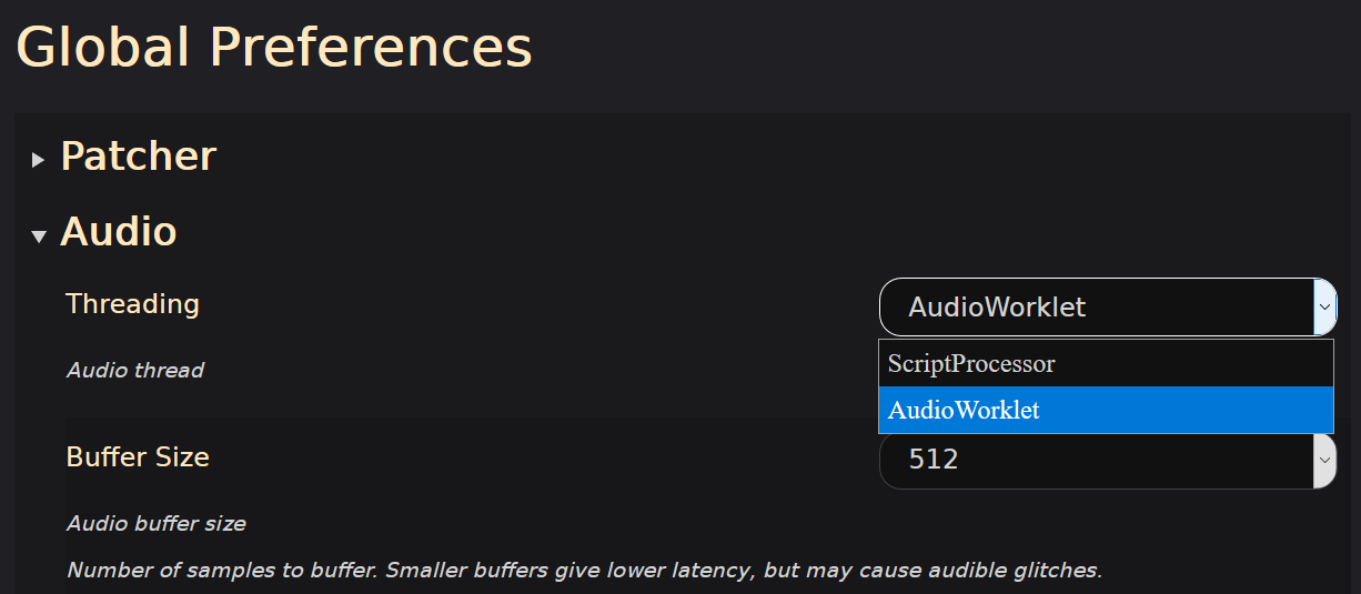 Using AudioWorklet in Veneer